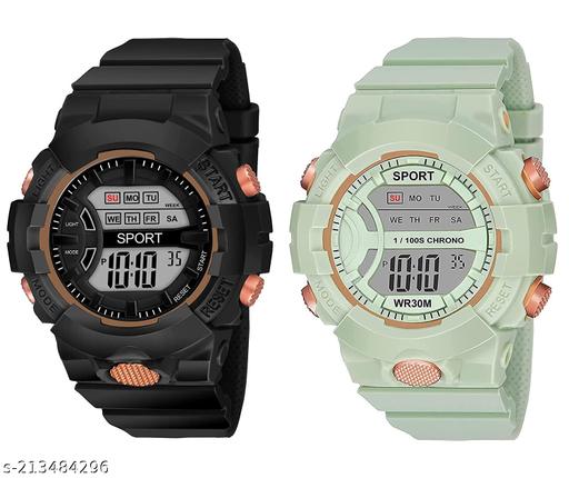 Digital Multi Function Kids Sports Watch for Boys & Girls (Pack of 2)