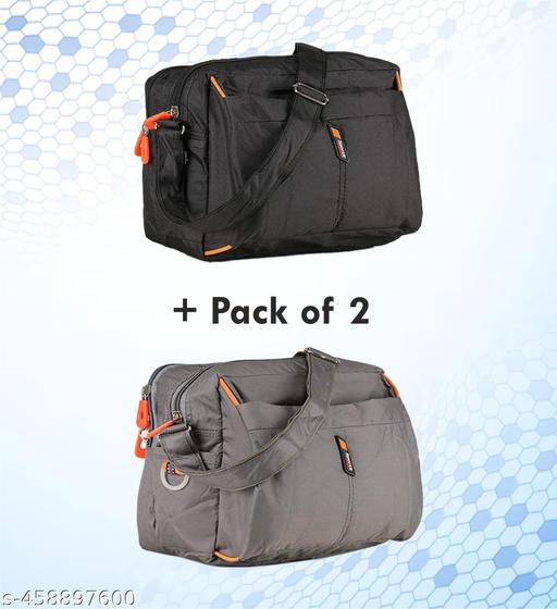 Men & Women's Cross Body Travel Sling Bag || Polyster Sling Bag || Cross Body Utility || Travel Bag || Office Business Messenger Bag || One Side Shoulder Bag for Men and Women Unisex || (Pack Of 2)