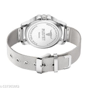 RUSTET Analog New Track Number Dial Day Date Functioning Steel Strap Watch for Men