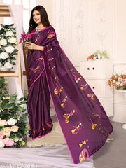 SSC Women's Printed Trendy Art Silk Saree with Blouse Material