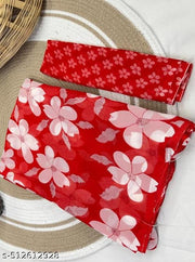 Trendy Womens Georgette Printed Saree with blouse.