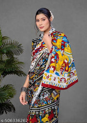 AJRAKH BLOCK PRINT MULMUL COTTON SAREE