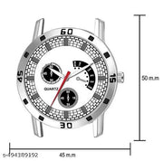 Silver Watch with Stunning Black Dial Chain Watch