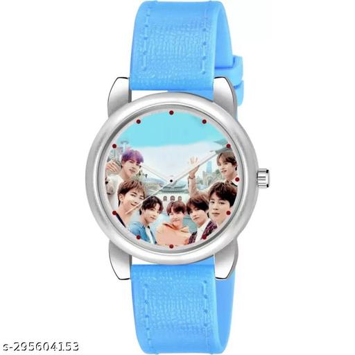 Yolako White Dial Sky BluePu Unisex Boy-Girls Kids Watch
