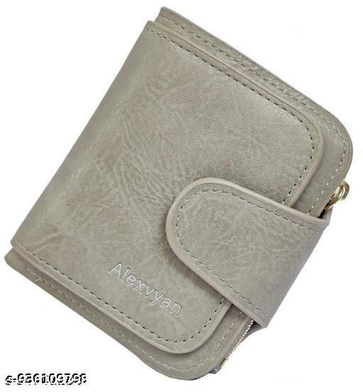 Stylish Peach Mini Wallet for Women | PU Leather Compact Card Holder Purse | Small Foldable Wallet for Girls