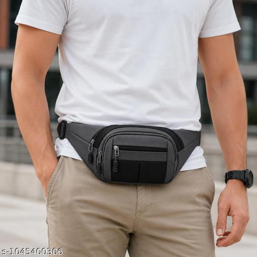 Multi Compartment Waist Bag for Men & Women | Water Resistant Adjustable Crossbody Sling Bag | Travel Belt Pouch