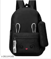 Medium 25 L Laptop Backpack Bunny Backpack for Girls  (Black) Pack Of 1PC
