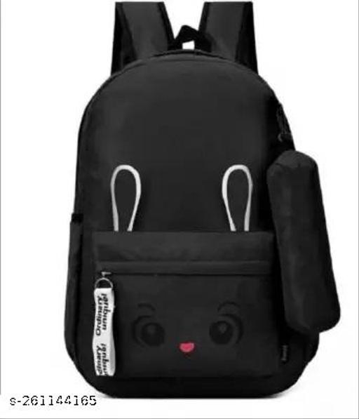Medium 25 L Laptop Backpack Bunny Backpack for Girls  (Black) Pack Of 1PC