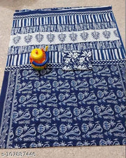 Jaipuri Hand Block Printed Soft Cotton Mulmul Saree ,Sanganeri Cotton Malmal Saree, Bagru Cotton Saree, Batic / Batik Print Cotton saree In Super Fine 92*80 Fabric Quality With Attached Blouse Piece for Woman