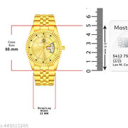 Legacy Series Original Gold Plated Day and Date Functioning | Stylish Chain | Quartz Analog Watch for Boys/ Men
