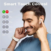 TWS Headphone, Earpod True Wireless Bluetooth Headphone, Bluetooth Headset, TWS earphone, Sweat Proof, 10mm HD Drivers, Compatible for all Smartphones - WHITE