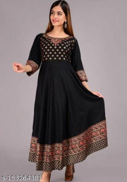 Rayon Anarkali Kurti for Women | Ethnic Print Kurti for Girls