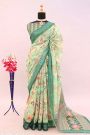 COTTON LILAN DIGITAL PRINT SAREE