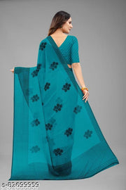 Soft & Lightweight Chiffon Saree for Women (GREEN)