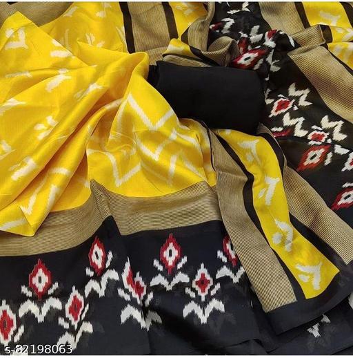 IKKAT PRINT KHADI BLENDED SAREE