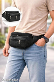 Premium quality leather-look material 3 spacious zippered compartments for better organization