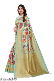 FLORAL PRINTED  BLEND SAREE