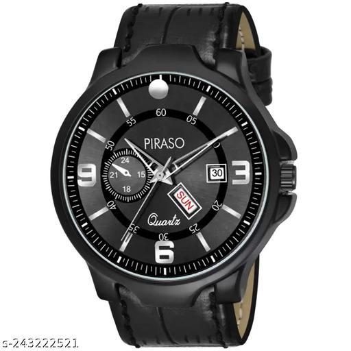 ANALOG DAY AND DATE WORKING BLACK DIAL&BLACK STRAP WATCH FOR MEN