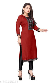 Desigener Kurti New Collection Cotton Blend Stylish New Trendy Embroidered Pattern Casual Kurta for Girls & Women