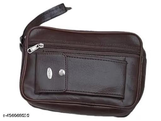 Men's Synthetic Leather Cash Money Carrying Multipurpose travel Pouch Big Wrist Clutch Business Handbag Sling Shop Document Carry Bag
