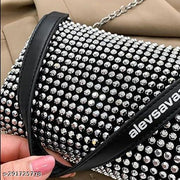 Glamorous Black Rhinestone Crossbody Bag with Chain Strap, Dazzling Crystal Finish, Sparkling Evening Purse, Luxury Party Handbag, Glitter Clutch for Women, Perfect for Weddings, Parties, Proms, Evening Outfits, and Special Occasions