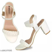 Women Block Heel Sandal | Women Heel Slipper | Sandal for Women | Casual Heel Sandal for Party | Women Footwear | White