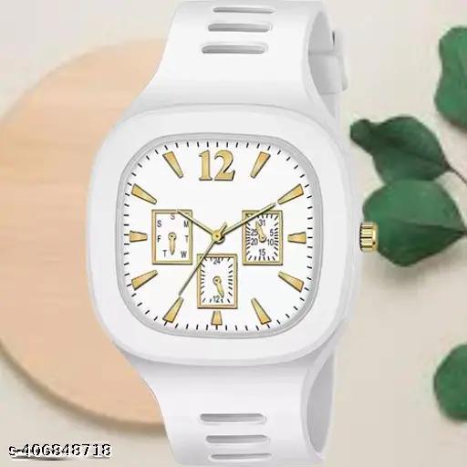 SQUARE DIAL ANALOG SILICON  STYLISH DESIGNER WATCH