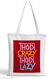 TrendoPrint Women & Girls Extra Spacious Cotton Multicolor Tote Bag-NTB113