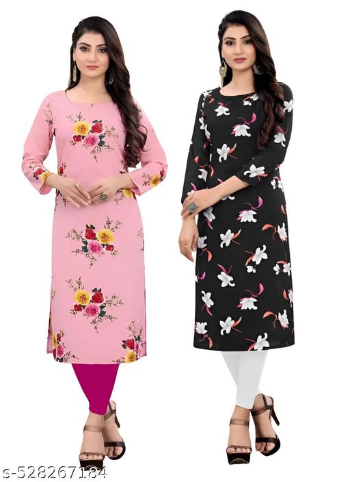 Women's and Girls Crepe Aline Straight kurti new arrival