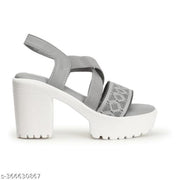 Kajmi Women Cross-Strap style Heel footwear wedges Block Chunky High Heel Ankle Elastic Strap Open Toe Sandl for women girls ledies