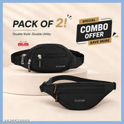 Waist Pack for Travel, Hiking & Sports – Unisex Zip Pouch Belt Bag for Phone, Money & Documents (Black)