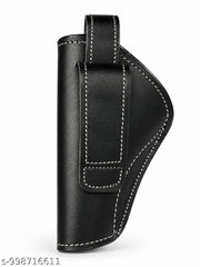 Leather Hostel Revolver Pistol Cover size 32 Bore (Black)