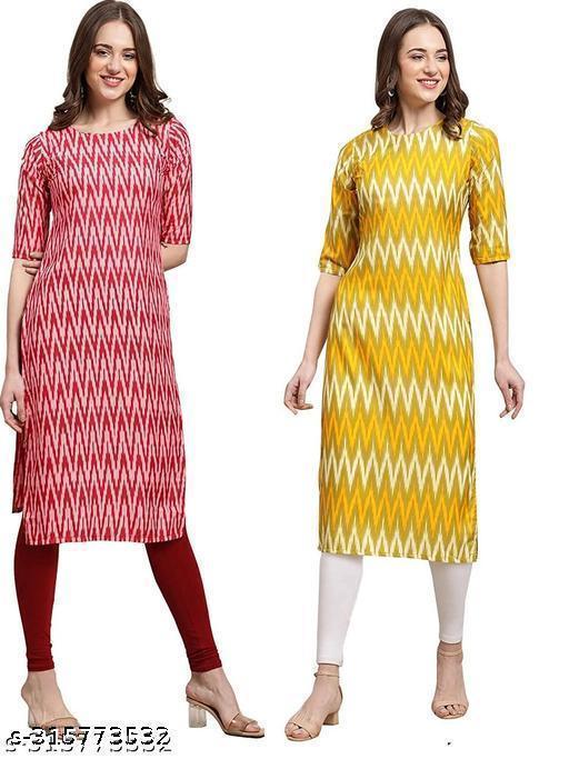 Polyster/Crepe fabric-kurti combo 2