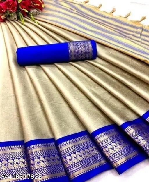 New Silk Saree With Solid Blouse Piece