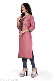 Fashionable Cotton Slub jacquard work Kurti For Women