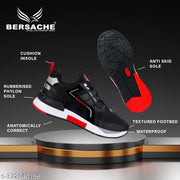 Bersache Lightweight Casual Sneaker Loafer Walking Shoes For Men (Black)
