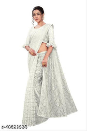 Ami White Rasal Saree 01