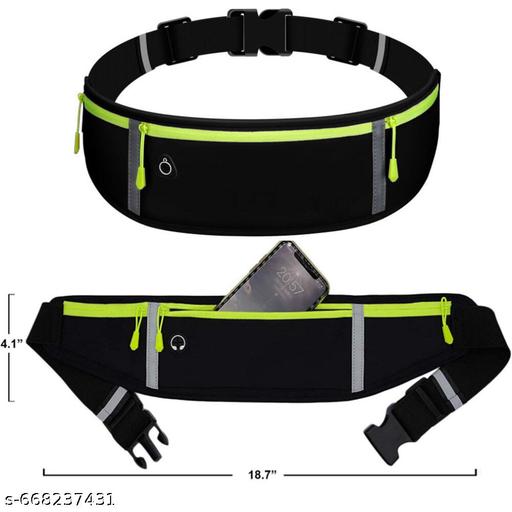 Running Belt with Waterproof Adjustable Elastic Strap, Sweatproof waistpacks with Large Capacity, Perfect for Running and Outdoor Activities, Black, One Size, Sports