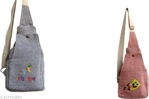 Unisex Hemp Crossbody Bag, 14" H x 7.5" W, Eco-Friendly for Men & Women