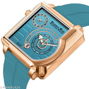 Dual Time Date Display Radium Dial  Magnetic Belt Analog Watch For Men_C31k