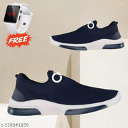 Trending Comfortable Shoes For Men With Free White LED Watch
