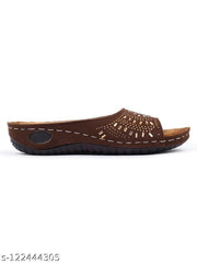 TRASE Women's Fashion Slippers | Doctor Ortho Soft & Comfortable Slip-Ons for Women & Girls | Lightweight & Stylish, Diabetic & Orthopedic Footwear, Ideal for Knee & Foot Pain (44061, Brown)