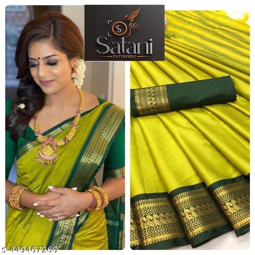 Plain cotton silk saree