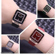 Trendy black colour girls watch analog women watch rubber strap ladies watch gift watch watch for all occasions black watch for ladies
