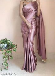 Plain Bollywood Satin, Silk Blend Saree