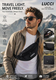 Mini Waist Bag - Water-Resistant Three Pocket Chest Pack - Lightweight Fanny Pack for Running, Travel & Everyday Workout