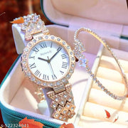 Trending New Arrival Stylish Attractive Ethnic Rose Gold Bracelet Look Analog Watch for Girls