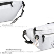Men's White Waist Bag | Men's Casual Waist Bag | Unisex Waist Bag | Waist Pouch for Hiking, Travel, Camping, Running, Sports Outdoors