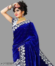 Velvet Saree with blouse for Women