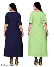 New women Ethenic Pachwork  cotton blend  straight  combo kurti for formal party wer